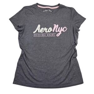 Vtg Aeropostale T‎ Shirt Womens L Y2k 2000s Spell out Preppy Low Rise Bratz